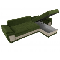 Угловой диван Нэстор (микровельвет зелёный бежевый) - Изображение 4